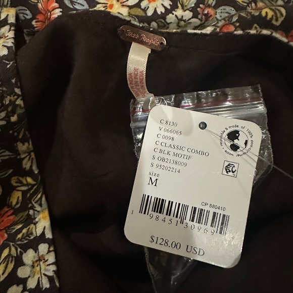 Free People The Avenue Brown Floral Ruffle Mini Dress Cut Out Back‎ M Boho - Picture 11 of 13